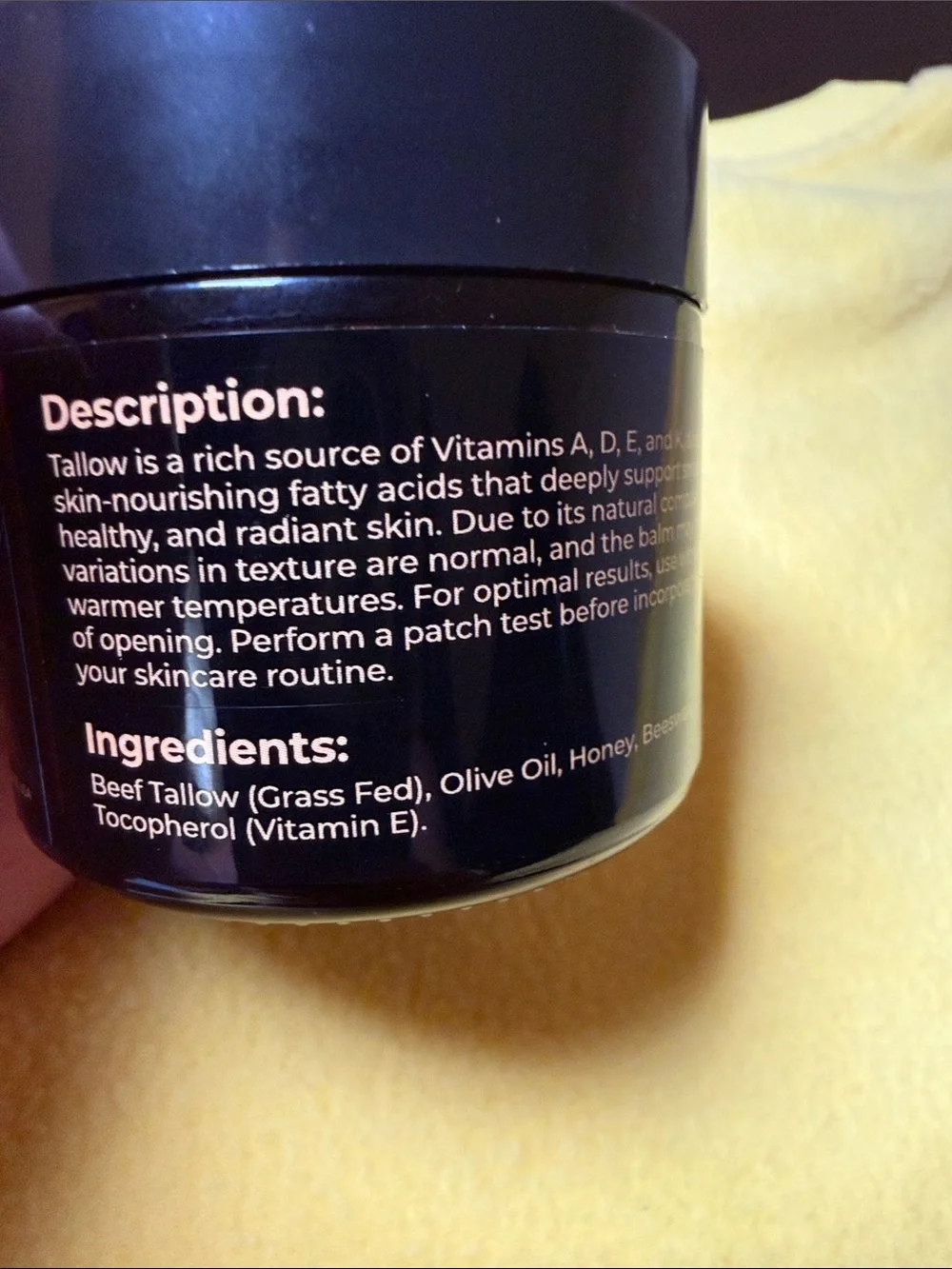 Viory Tallow Honey Balm - Black & Cream